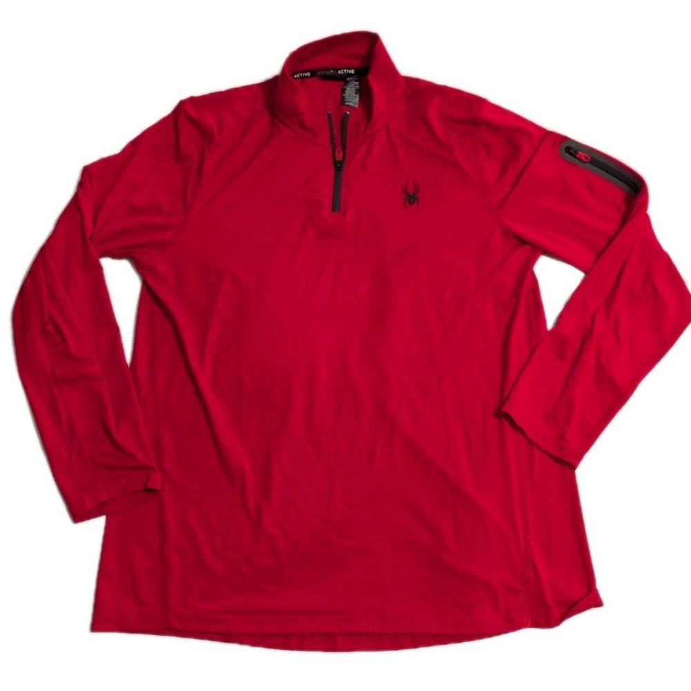 Spyder Active Men's Red 1/4 Zip Performance Pullover Large ProWeb‎